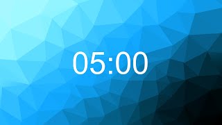 5 minute Silent Timer - count UP - blue polygon background