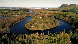 Aerial 4K UHD - Autumn leaves in Northern Ontario