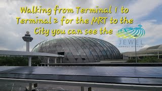 Changi Airport getting from Terminal T1 to T2 for the MRT to the city