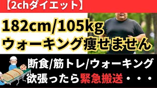 【2chダイエット】182㎝105㎏ワイ←ウォーキング失敗。食事制限もむリ