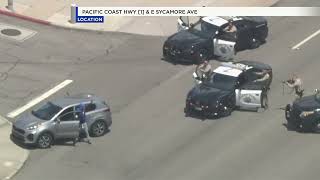Authorities in pursuit of stolen vehicle in LA County