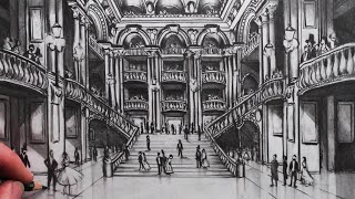 How to Draw One Point Perspective: Draw The Paris Opera House