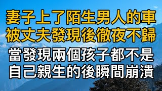 妻子上了陌生男子的車在丈夫發現後徹夜不歸，當發現兩個孩子都不是自己親生的後瞬間崩潰！真實故事 ｜都市男女｜情感｜男閨蜜｜妻子出軌｜楓林情感