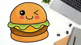 How to draw a hamburger / Draw step by step /