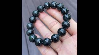 Black Jade Bead Bracelet (NJBA073)