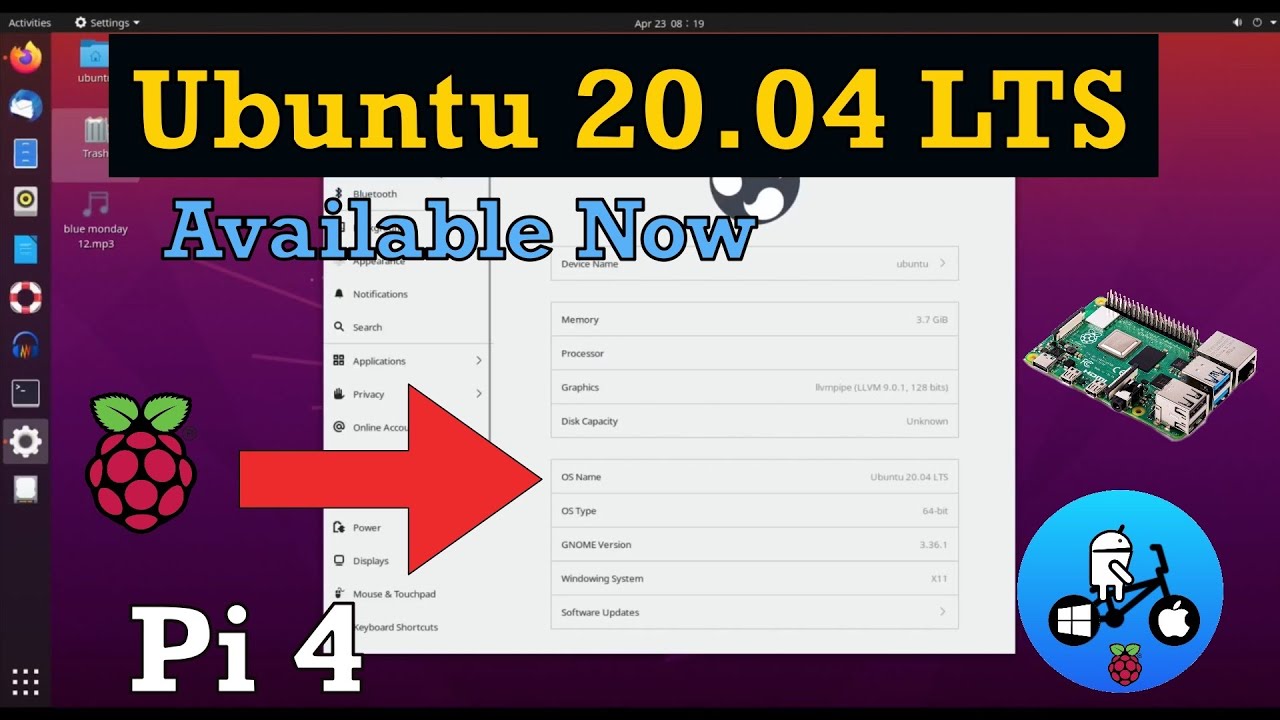 Ubuntu 20.04 LTS Available Now. Raspberry Pi 4. - YouTube