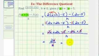 Ex 1: The Difference Quotient (Linear Function)