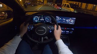 2024 Hyundai KONA [1.6 Hybrid, 141 HP] POV Night test drive (Ambient light) CARiNIK