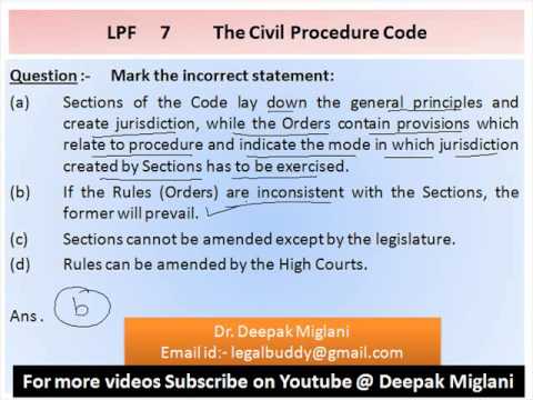 Civil Procedure Code Practice Questions Session 1 By Dr Deepak Migalni ...