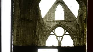 Telecine of early 1950s (?) 9.5mm amateur film. The Wye Bridge, Monmouth, Tintern Abbey