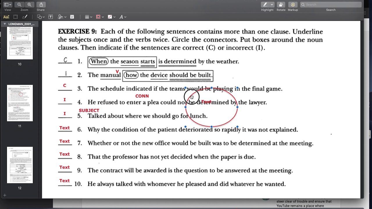 TOEFL ITP EXERCISE SKILL 9: USE NOUN CLAUSE CONNECTORS CORRECTLY - YouTube