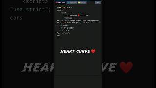 Create Animated Heart Curve with HTML Canvas | HTML5 Canvas Tutorial #shorts #coding #JavaScript