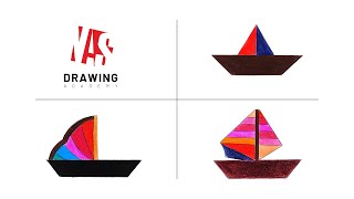 Easy Boat Drawing | How to Draw Boat | Boat Drawing | সহজে নৌকা অংকন | নৌকা অংকন