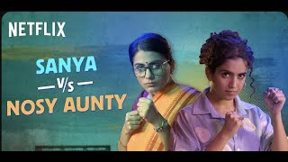 Sanya Malhotra's Savage Replies To Desi Aunty | Pagglait | Netflix India