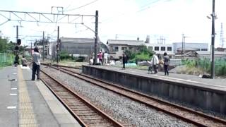 「アンパンマントロッコにのろう！」in成田線　笹川駅到着