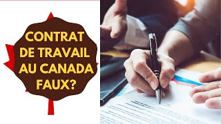 immigration Canada; comment reconnaître un contrat de travail faux ou authentique? offre d'emploi