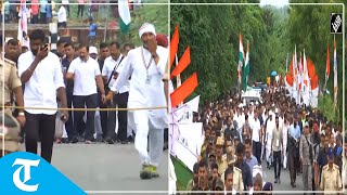 Congress leader Rahul Gandhi resumes Bharat Jodo Yatra from Chitradurga in Karnataka