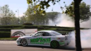 Autorevue Speedparty 2015 Drift-taxi in the Circle Exhaust Flames