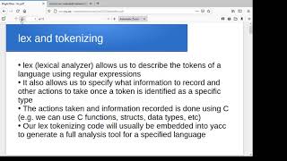 intro to flex/lex for tokenizing