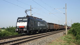 Express Group electric locomotive 189-157 is approaching Nový Svet with a freight train