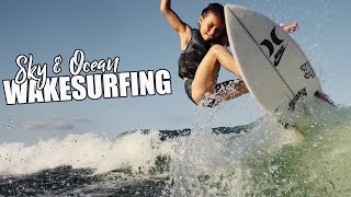 WAKESURFING with Sky Brown \u0026 Ocean | 11 yr old skateboarder | Tokyo Olympics 2020