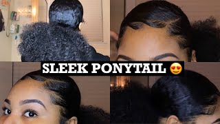 Sleek Low Puff On Thick Natural Hair