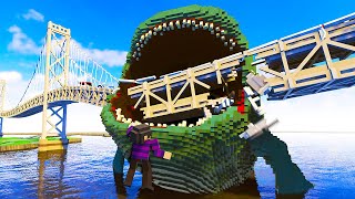 Bloop Monster Makes Bridge COLLAPSE - Teardown Mods Gameplay