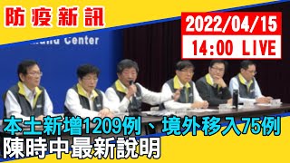 【現場直擊】本土新增1209例、境外移入75例　陳時中最新說明 20220415