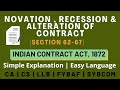 Novation | Recession | Alteration | Section 62-67 | Indian Contract Act | Simple Examples | In Hindi