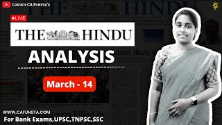Newspaper analysis and Editorial discussion | March 14 2023 | Ms. Sruthi