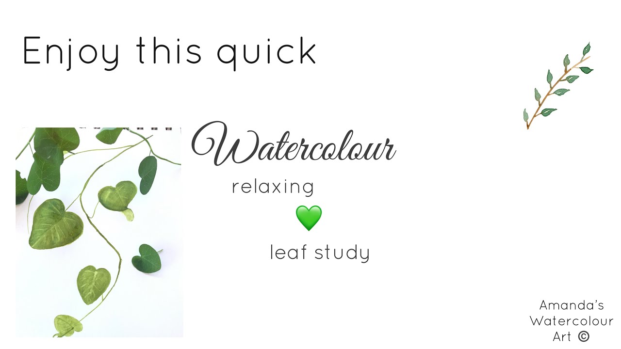 Watercolour Leaf Study Mini Tutorial Youtube