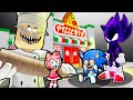 DARK SONIC AND BABY SONIC SAVE BABY AMY FROM PAPA PIZZA'S PIZZERIA IN ROBLOX