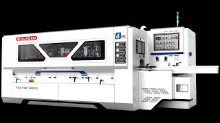 Четырехсторонний продольно фрезерный станок премиум класса QUADRO 723HS  -  видео работы станка