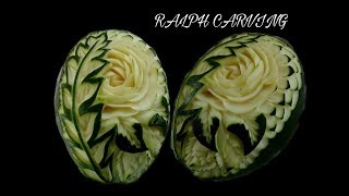 Papaya carving /papaya flower carving/fruit & vegetable carving tutorial