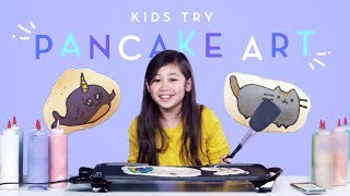 Kids Try Pancake Art | Kids Try | HiHo Kids