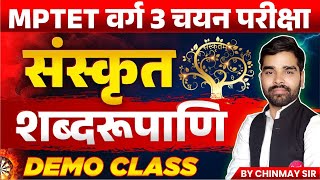 MPTET VARG 3 चयन परीक्षा | MPTET Varg 3 Sanskrit Mains Exam 2024 | Shabdrupani | by Chinmay Sir