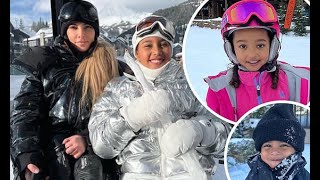 Kim Kardashian shares throwback snaps and s from ski trip with her kids