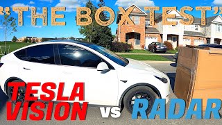 THE BOX TEST - Tesla Vision 'Camera ONLY' car vs. Radar and Camera car