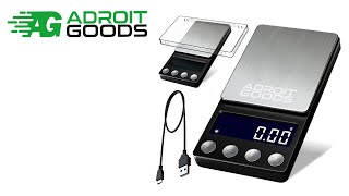 AdroitGoods Rechargeable Digital Mini Precision Kitchen Scale - 0.01 to 200 grams - Black