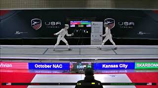 2019 October NAC Cadet Women's Saber Semis: Lu vs. Skarbokiewicz