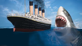 Megalodons Attack The Titanic And Britannic Saves The Ship's Passengers In GTA 5 (Titanic Sinking)