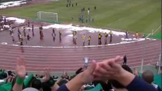 2011松本山雅 第91回天皇杯4回戦 試合終了 勝者と敗者 それぞれのゴール裏