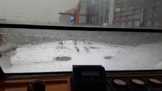 My loudest hailstorm from inside the canalboat in Amsterdam, ever!