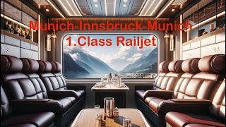 4K solo travel 🚂 Munich-Innsbruck-Munich 1.Class Railjet ÖBB - ASMR