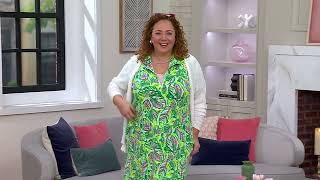 Belle by Kim Gravel Perfect Pique Batik Chic Zip Dress on QVC