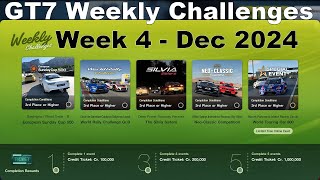 GT7 Weekly Challenges Week 4 Dec 2024 +Tunes/Car Setup. Earn 1.8m in 1.5hrs Gran Turismo 7 on PS5