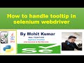 How to handle tooltip in selenium webdriver