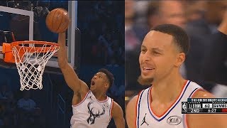 Stephen Curry Craziest Alley-Oop To Giannis Antetokounmpo Shocks Entire Crowd! 2019 All-Star Game
