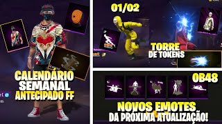 NOVO CALENDÁRIO SEMANAL ANTECIPADO FREE FIRE! NOVO BANDEIRÃO 4.0, EMOTES DA NOVA ATT E MUITO MAIS!!