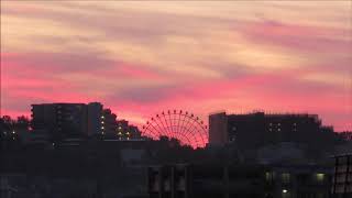 ウェザーリポート動画1102@大阪枚方 17時15分頃（夕暮れ観覧車・18倍速）